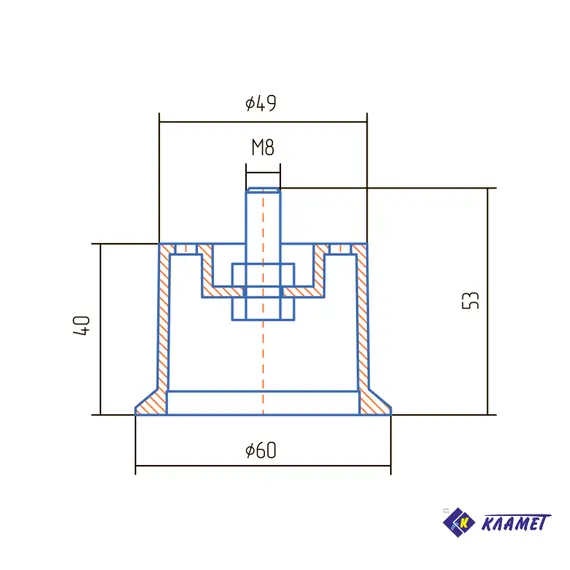 Опора стационарная круглая ОМ-41 С - 10