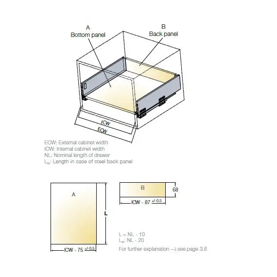 Выдвижной ящик Tekform Slimline Tacto DW70 550 мм, белый арт.655-8E64-150-00 - 10