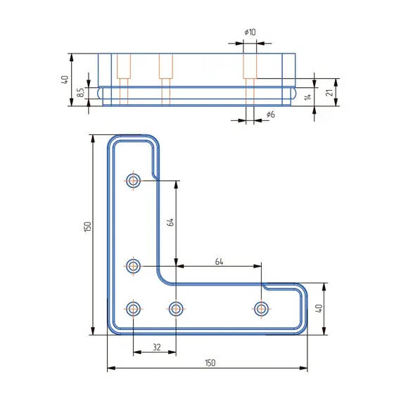 Опора мебельная угловая ОМБУ 40-07 коричневая - 11