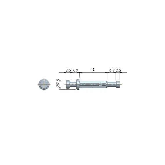 Дюбель для стяжки полкодержателя, двухсторонний, для ДСП 16мм, цинк арт.172-6414-Z - 7
