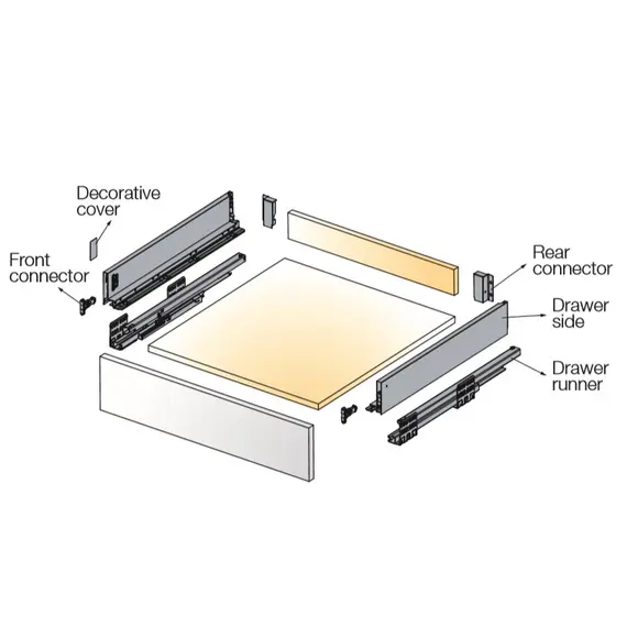 Выдвижной ящик с тонкой стенкой Titus Tekform slimline DW70 400 мм, цвет белый. Арт: 655-8E40-150-00 - 26