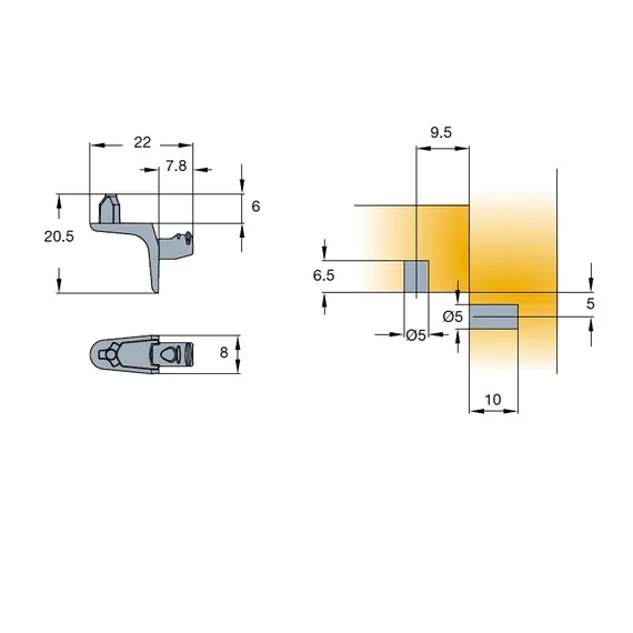 Полкодержатель Titus с шипом арт.001910-847-300 - 5