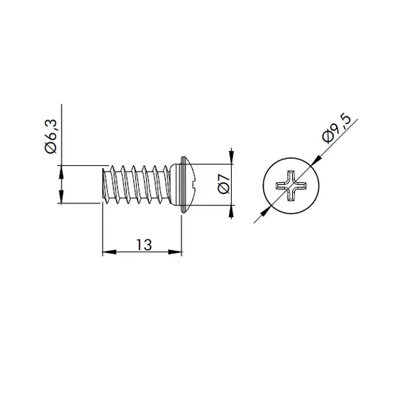 Шуруп 6.3х13 полукруг. PH2 арт.325.6313.40 - 7