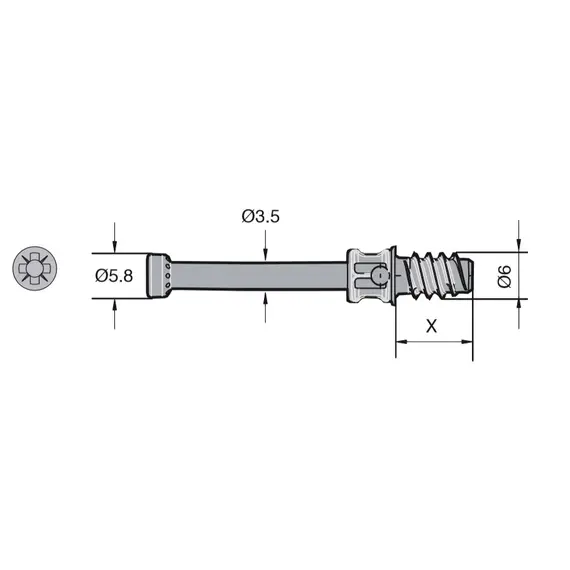 Дюбель мебельный Titus System 5 Combi 5x24 мм. арт.009583-885-300 - 6