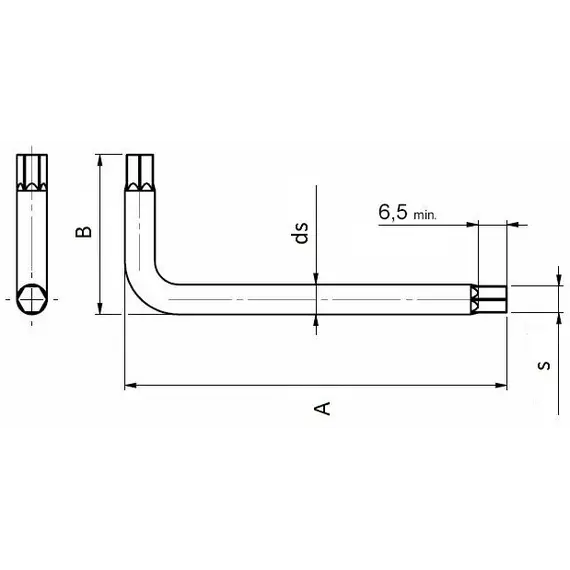 Ключ шестигранник s6 L образный 36х86 мм арт.566F336086Z - 5