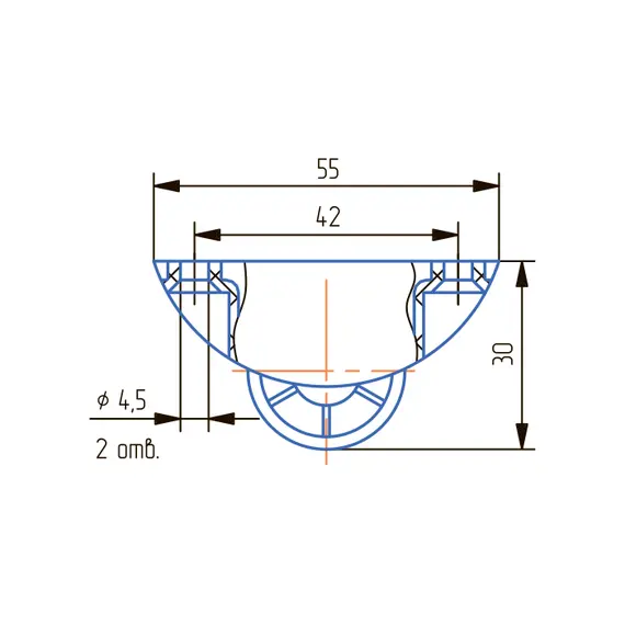 Ролик выкатной коричневый - 5