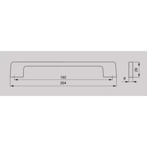 Ручка скоба для мебели Валмакс FS-108 192 Cr, 192 мм, хром глянцевый (ТЗ). - 4