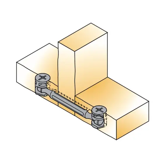 Дюбель мебельный двойной без кольца Titus System 5 длина 47,4 мм. Арт: 005929-883-300 - 5