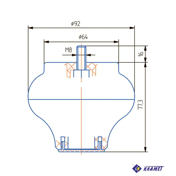 Опора мебельная ОМФ 75 денвер светлый - 44