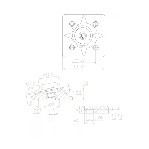 Крепеж табурета бежевый - 24