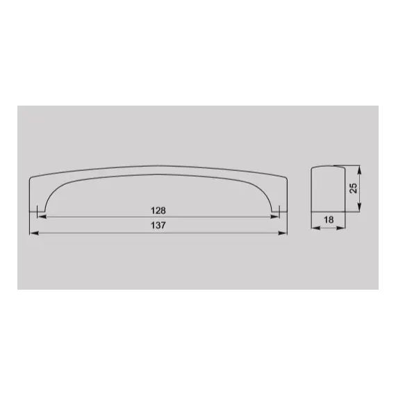 Ручка скоба для мебели Валмакс FS-037 128 Cr, 128 мм, хром матовый (ТЗ). - 12