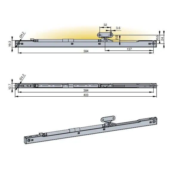 Доводчик Titus Slidix TF для межкомнатных раздвижных дверей 40 кг арт.975-9373-040-00 - 13