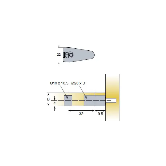 Эксцентрик мебельный распорный с фиксатором Titus System 6 Quickfit-Expando установка сбоку и сверху для плиты 18 мм черный. Арт: 006445-835-001 - 2