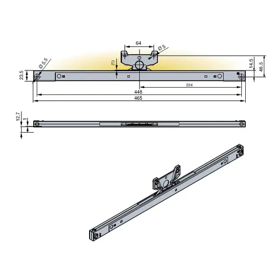 Доводчик Titus Slidix Centro для навесных раздвижных систем, для двери 25 кг арт.975-9217-040-00 - 14