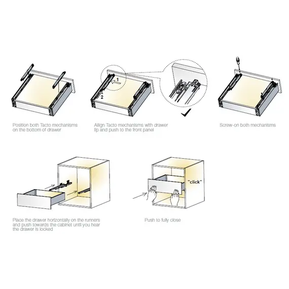 Комплект механизма Tacto Slimline Push Opening арт.655-9152-040-K1 - 8