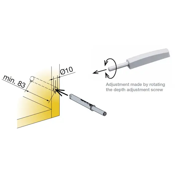 Толкатель PushOpen с магнитом врезной длинный (темно-серый) арт.915-7186-383-00 - 42