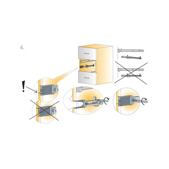 Доводчик (демпфер) мебельный Titusoft MD для металлических ящиков (комплект) арт.973-0X39-380-K2 Titus - 40