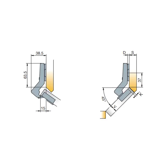 Петля мебельная Titus B-Type-i угловая 45 градусов 110/48/18 мм. Арт: 954-0168-650-00 - 23