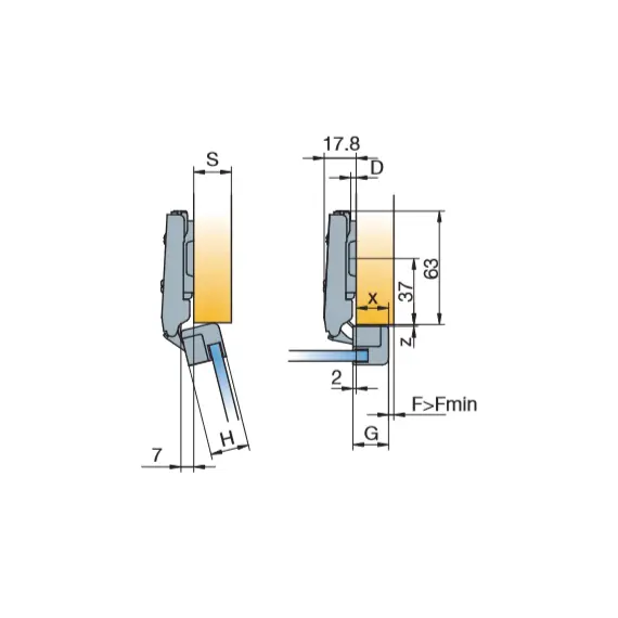 Петля мебельная Titus S-Type для алюминиевого профиля профиля прямого корпуса 90 градусов 110/28/0 мм с винтами. Арт: 950-0T27-050-00 - 17