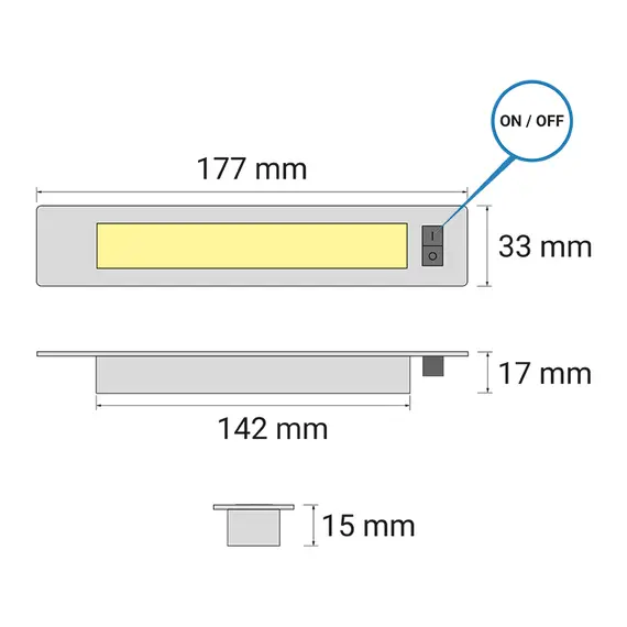 Комплект 2 светильника PODLED с блоком питания арт.PODLEDx2-AL-65K - 24