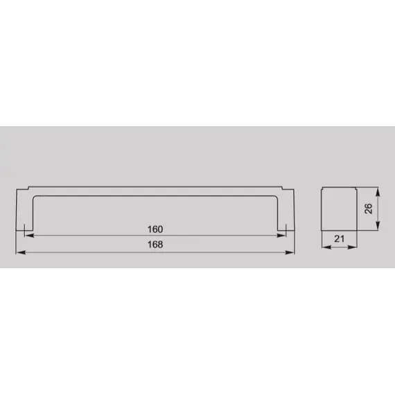 Ручка скоба для мебели Валмакс FS-040 160 Cr, 160 мм, хром глянцевый (ТЗ). - 5