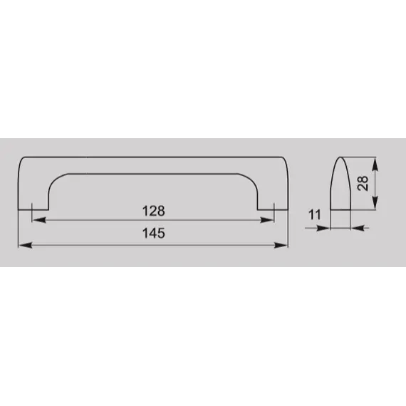 Ручка скоба для мебели Валмакс FS-079 128 Cr, 128 мм, хром матовый (ТЗ). - 5