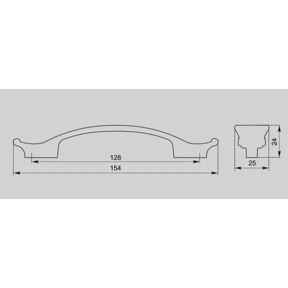 Ручка скоба для мебели Валмакс FS-131 128, 128 мм, бронза старая (ТЗ). - 5