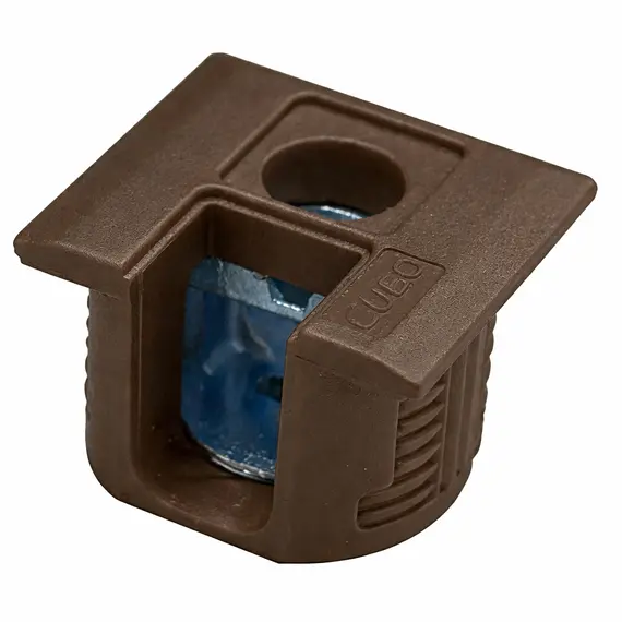 Стяжка полкодержатель, Д20, для плиты 16мм, уст. сверху и сбоку, коричневый арт.172-6973-831