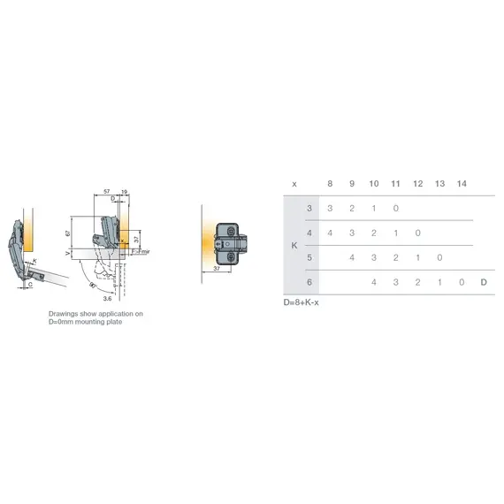 Петля мебельная Titus T-Type 90 градусов 170/48/5 мм с cистемой ускоренной сборки Easy-fix арт.702-0FL4-650-00 - 81