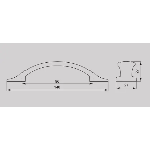 Ручка скоба для мебели Валмакс FS-144 096, 96 мм, олово старое (ТЗ). - 15