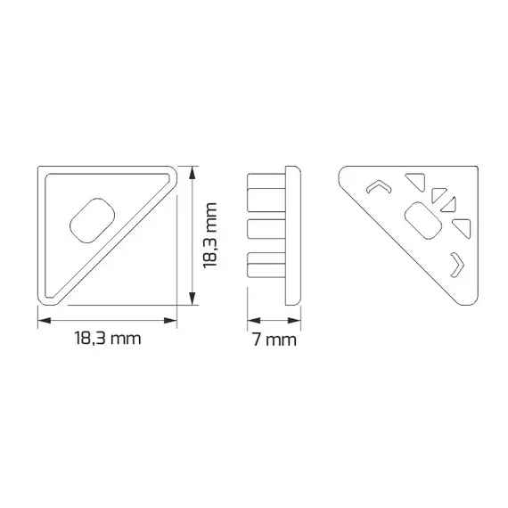 Заглушка для PROFIL CORNER LINE, серая с отверстием, серая арт.OP2-ZASL-COR-O-SZ-01 - 8