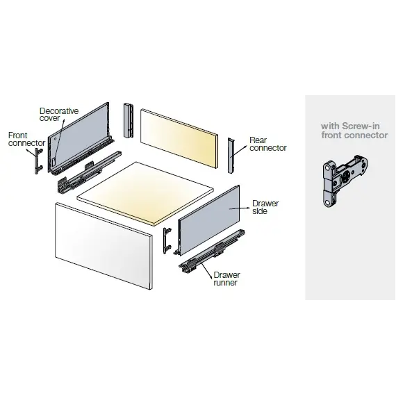 Выдвижной ящик Tekform Slimline Tacto DW182 500 мм, антрацит арт.655-8H63-185-00 - 2