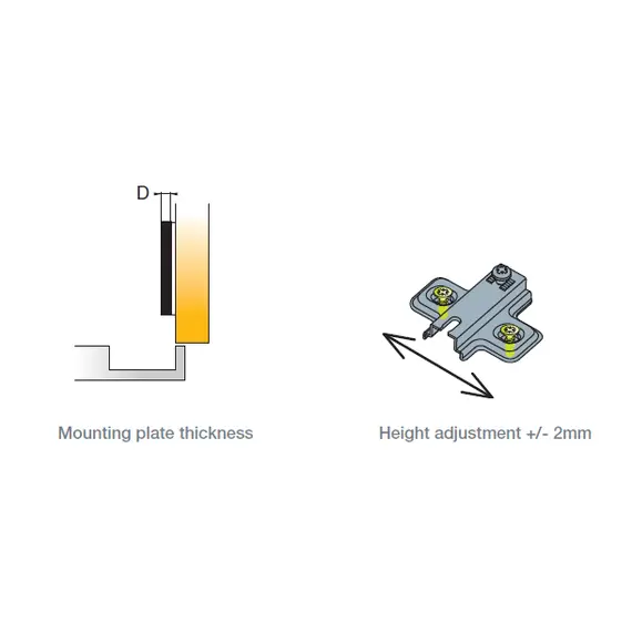 Монтажная планка петли Titus S-type F6 мм c винтами 6-3x15 мм. Арт: 244-0Z51-050-00 - 15