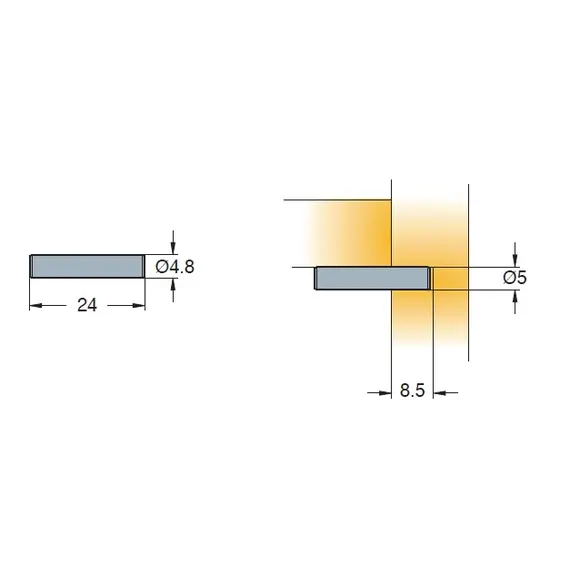 Полкодержатель 5х24 мм арт.335-6076-040-00 - 9