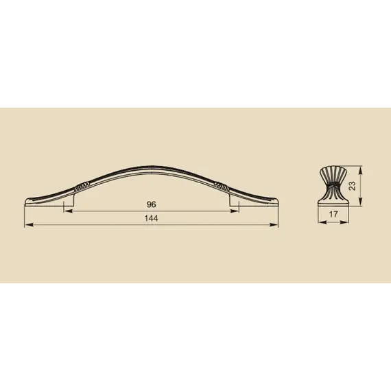 Ручка скоба для мебели Sagittario FS-135 096 Cr, хром глянцевый (ТЗ). - 17