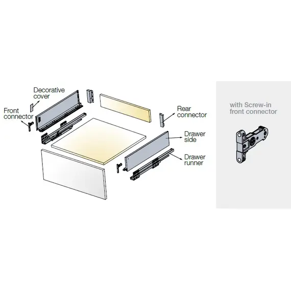 Выдвижной ящик Tekform Slimline Tacto DW100 400 мм, белый арт.655-8F61-150-00 - 20