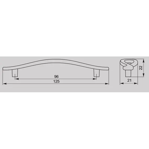 Ручка скоба для мебели Валмакс FS-188 096, 96 мм, золото прованс 1013 жемчужно-белый матовый (ТЗ). - 15