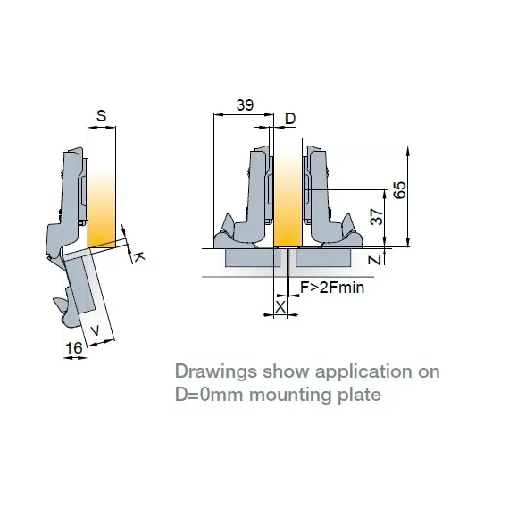 Петля S-type i3 с доводчиком Glissando 110/52/9 мм арт.242-0978-054-00 - 22