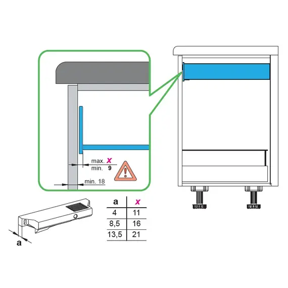 Фиксатор внутреннего ящика Ninka, 8,5мм, т.серый арт.5025.95 20181 - 8