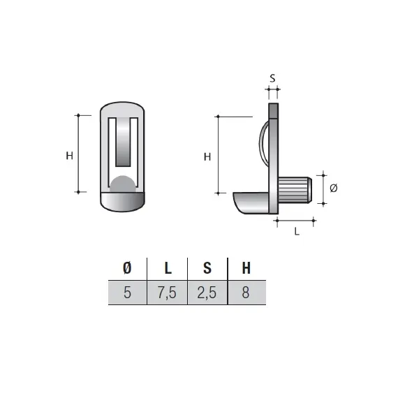 Полкодержатель для стеклянных полок арт.MV24PT - 11