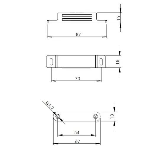 Мебельный замок магнитный Metalimpex, черный арт.233.1200.03 - 9