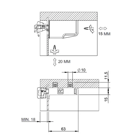 Навес мебельный 147, 20х24, левый (белый) арт.147.20L0.01 - 4