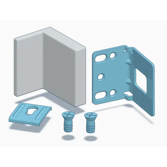 Навес 345, компл. 1шт навес, 1шт планка, 1 шт заглушка, 2шт винт, сталь и пластик, хром арт.345-448000-K1-CR