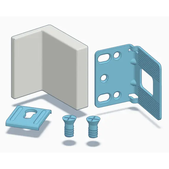 Навес 345, компл. 1шт навес, 1шт планка, 1 шт заглушка, 2шт винт, сталь и пластик, белый арт.345-448000-K1-877