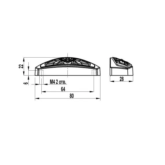 Ручка для мебели скоба Sagittario FM-088 064 Cr, 64 мм, хром матовый. - 2