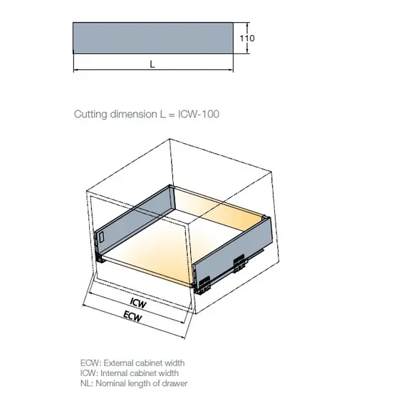 Панель фронтальная внутренняя для ящиков Tekform slimline DW70/145/182, белый арт.655-8064-511-00 - 9