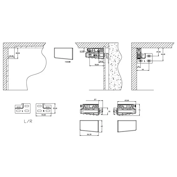 Навес под вкручивание, 2 шт, серия 156i, пластик и сталь, цинк, компл арт.156i-3856-Z - 2