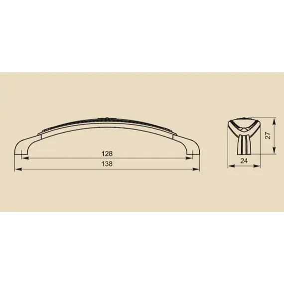 Ручка-скоба FS-138 128 бронза старая/белый - 2