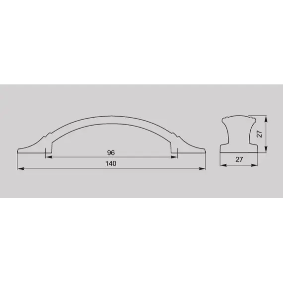 Ручка скоба для мебели Валмакс FS-144 096, 96 мм, золото прованс 1013 жемчужно-белый матовый (ТЗ). - 2