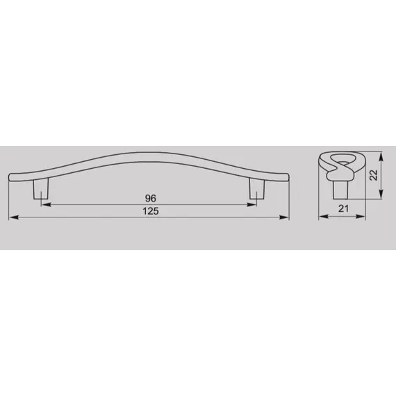 Ручка скоба для мебели Валмакс FS-188 096 Cr, 96 мм, хром глянцевый (ТЗ). - 2